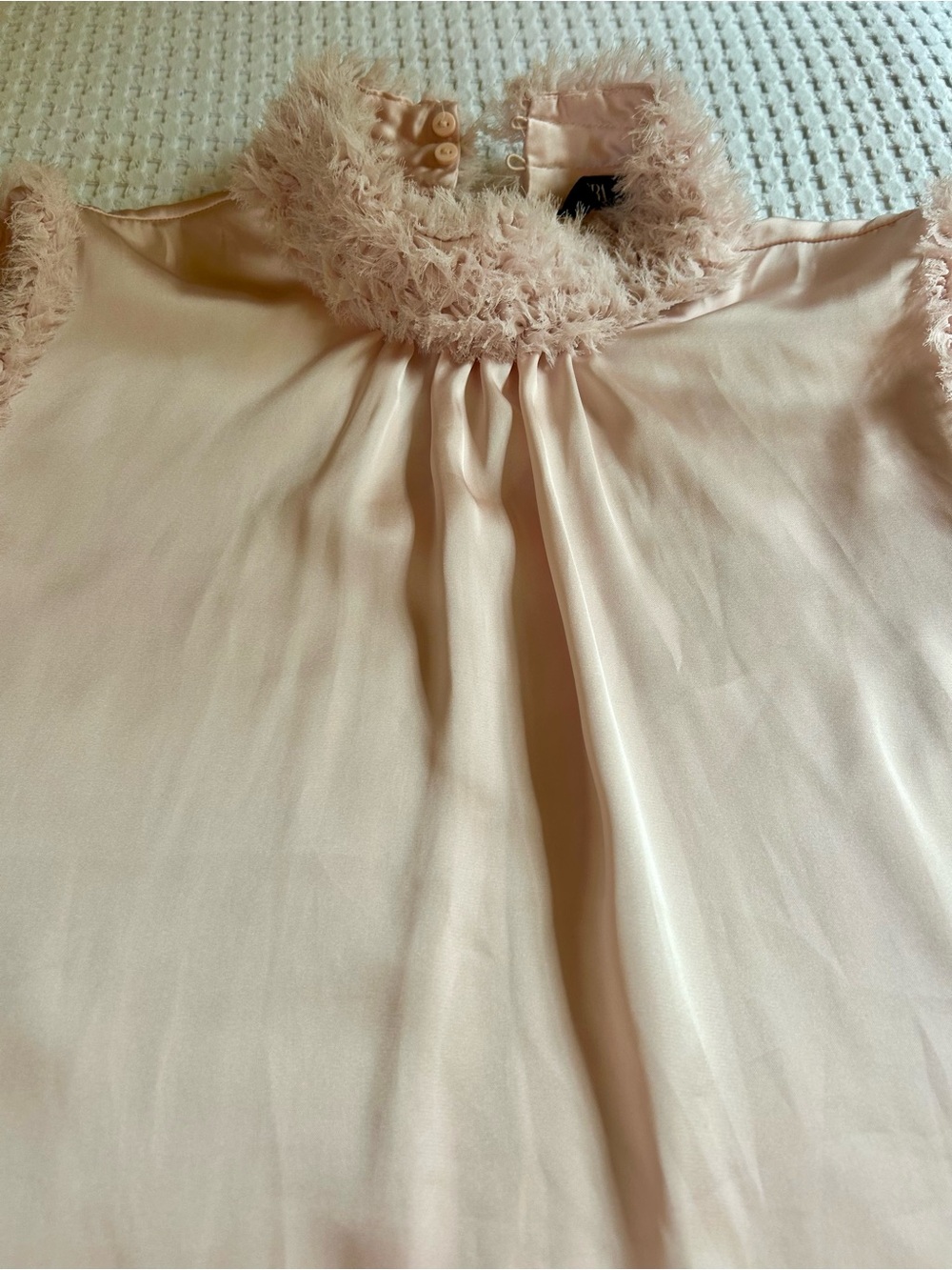 Zara Sleeveless Mock Neck Blouse - Blush Pink
